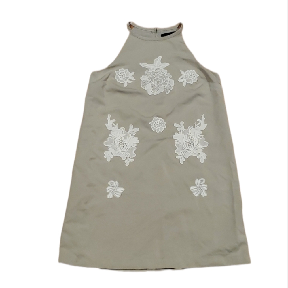 Victoria Beckham for Target Beige Dres with White Lace Appliques Size L